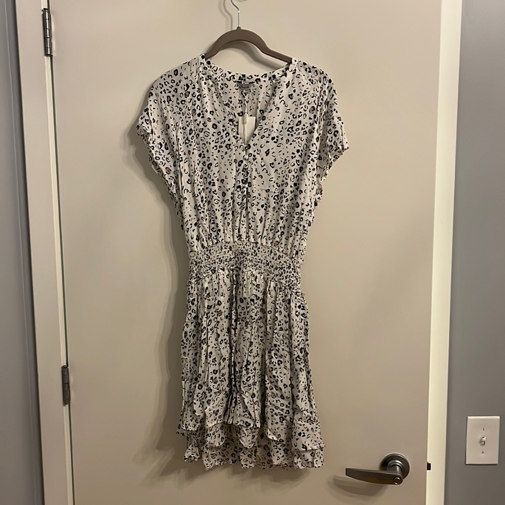 NWT Rails Karla dress - white mocha leopard, size small